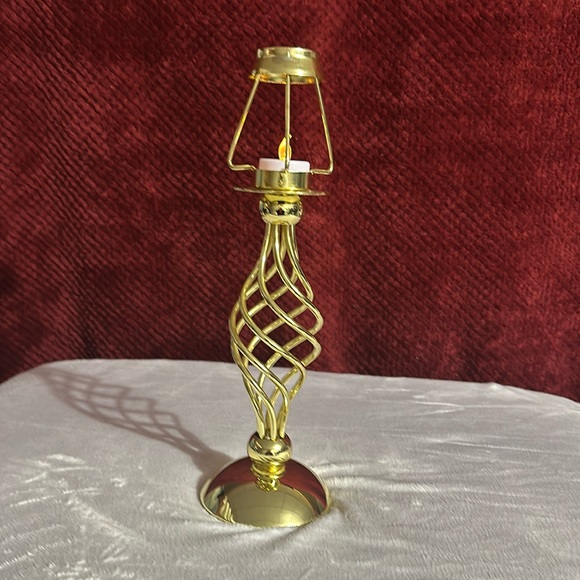 PartyLite Other - PartyLite Paragon Spiral Gold Tea Light Candle Holder Lamp Base. NO SHADE. 13.5”